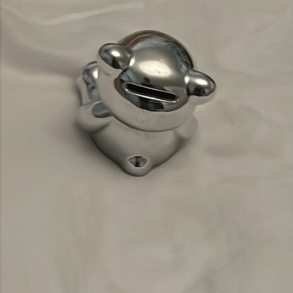 Cute Metallic Teddy Bear Piggy Bank - Picture 2 of 3